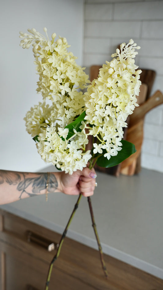 Real Touch Lilac Branch |White