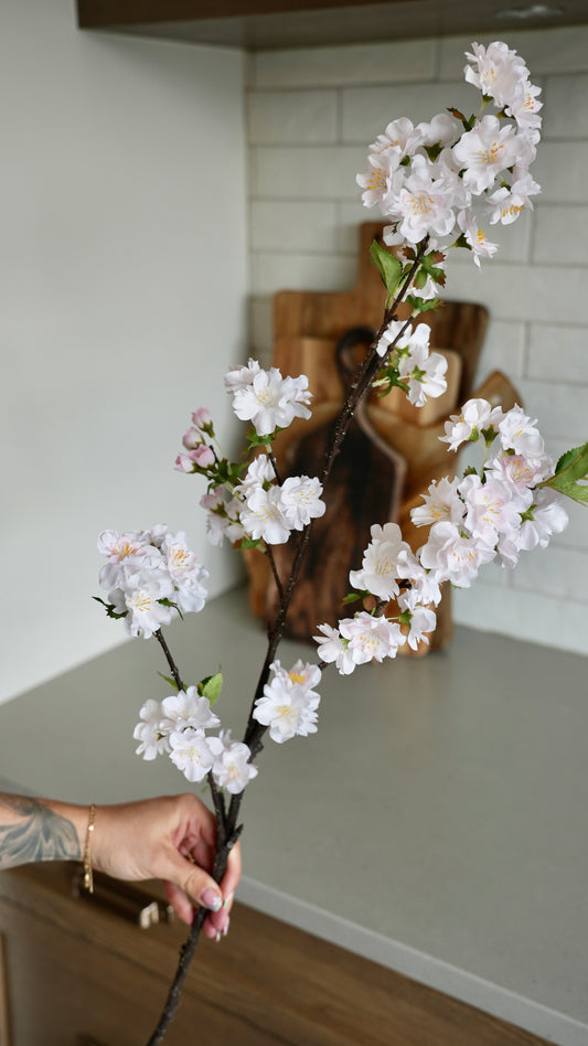 Faux Cherry Blossom Branch |Light Pink