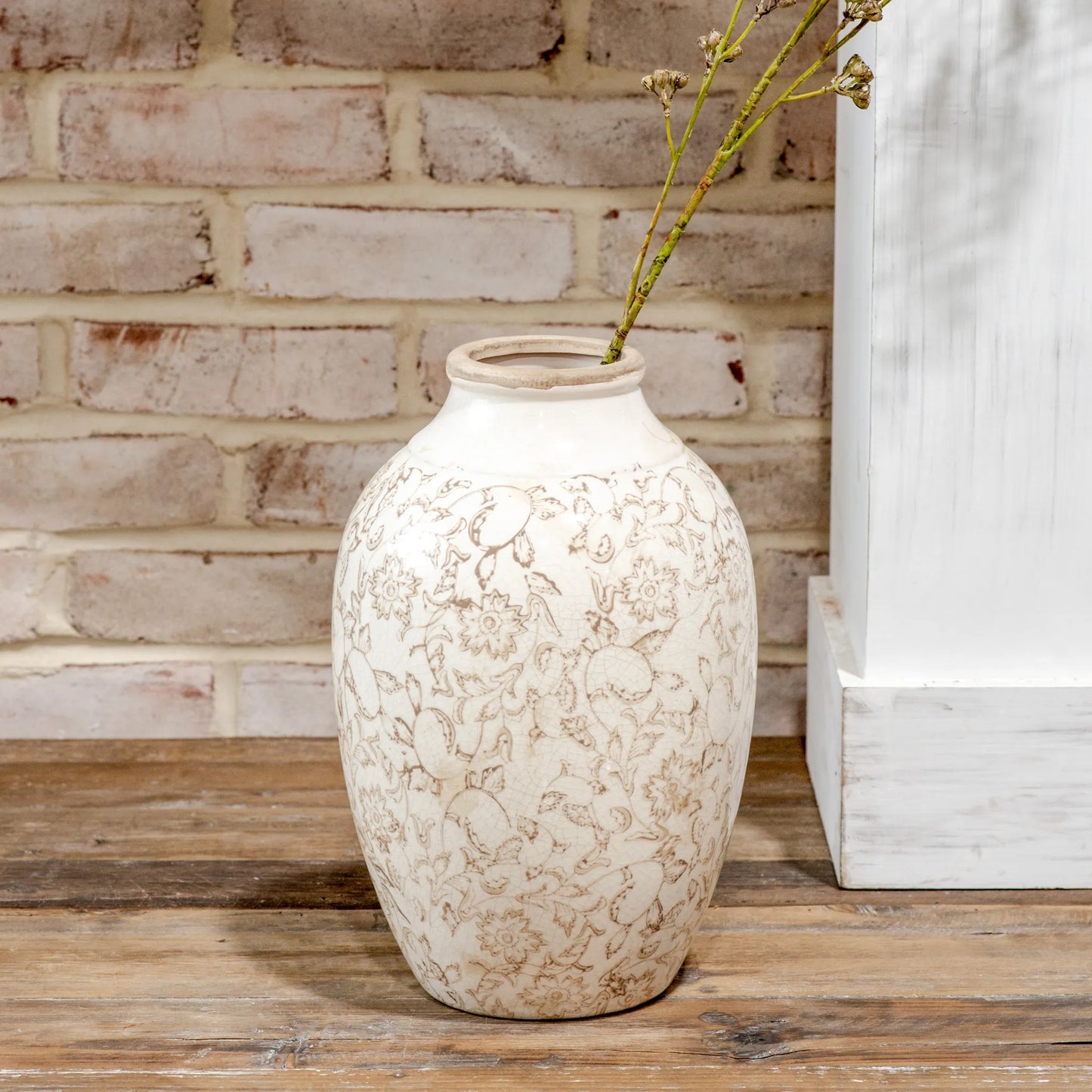 12.2" BEIGE HEIRLOOM VASE - Magnolia Lane co. Home + Garden + Gift