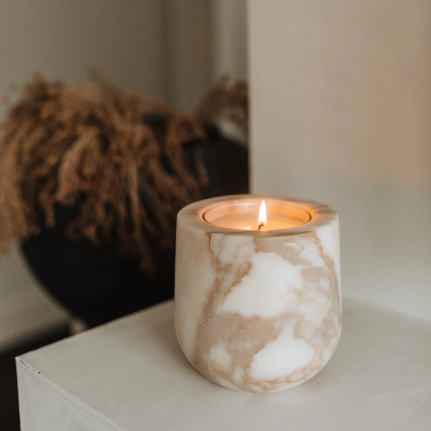Calacatta Gold Marble Refillable Stone Candle - Magnolia Lane co. Home + Garden + Gift