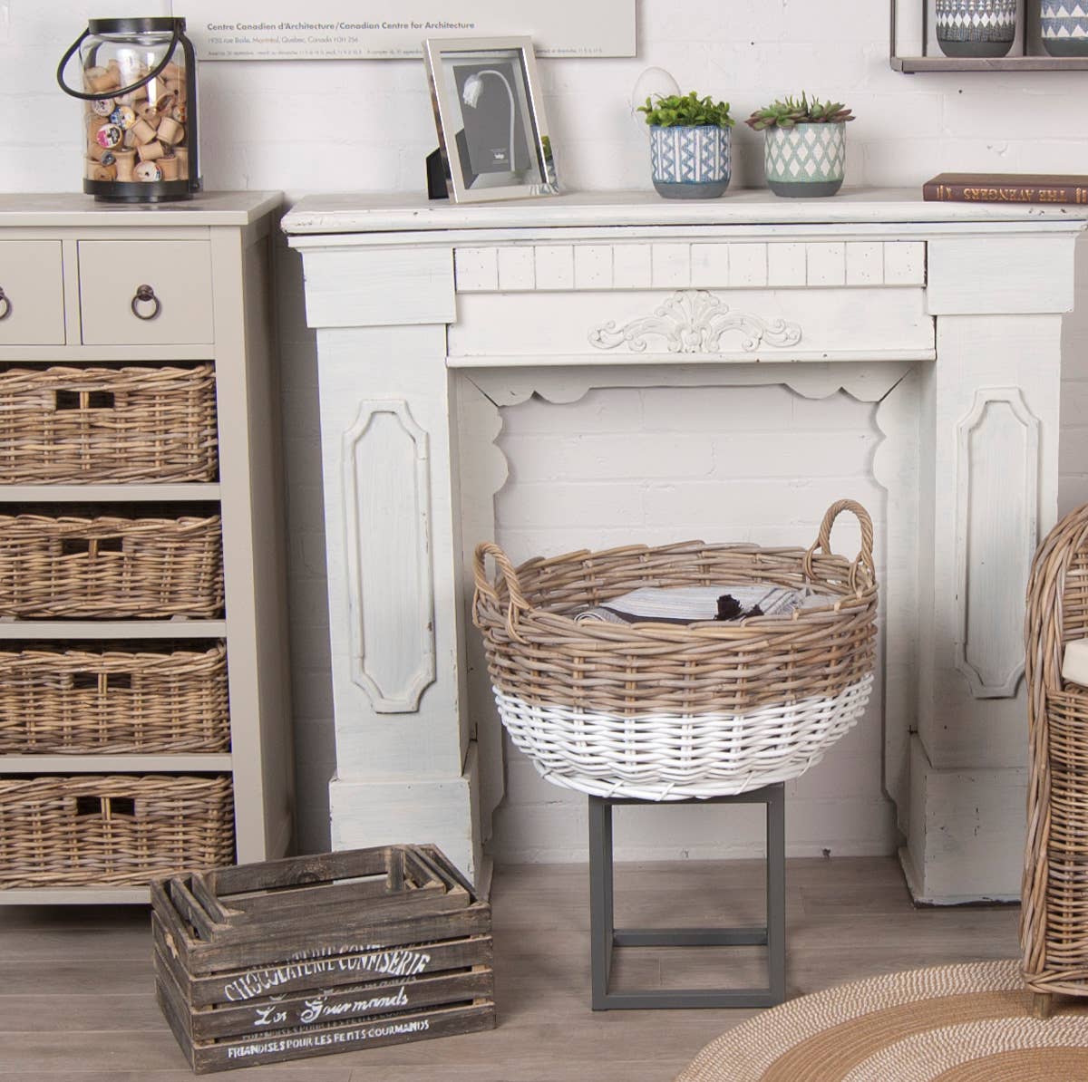 Round Two Tone Basket - Magnolia Lane co. Home + Garden + Gift