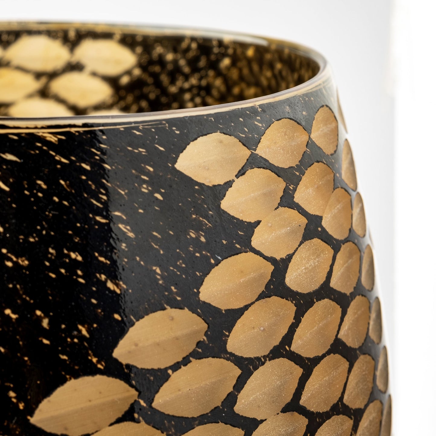 Mojave Black and Gold Detail Glass Vase | 2 Sizes - Magnolia Lane co. Home + Garden + Gift
