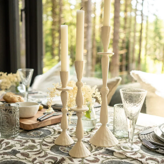 Imani Candle Holder | Ivory - Magnolia Lane co. Home + Garden + Gift