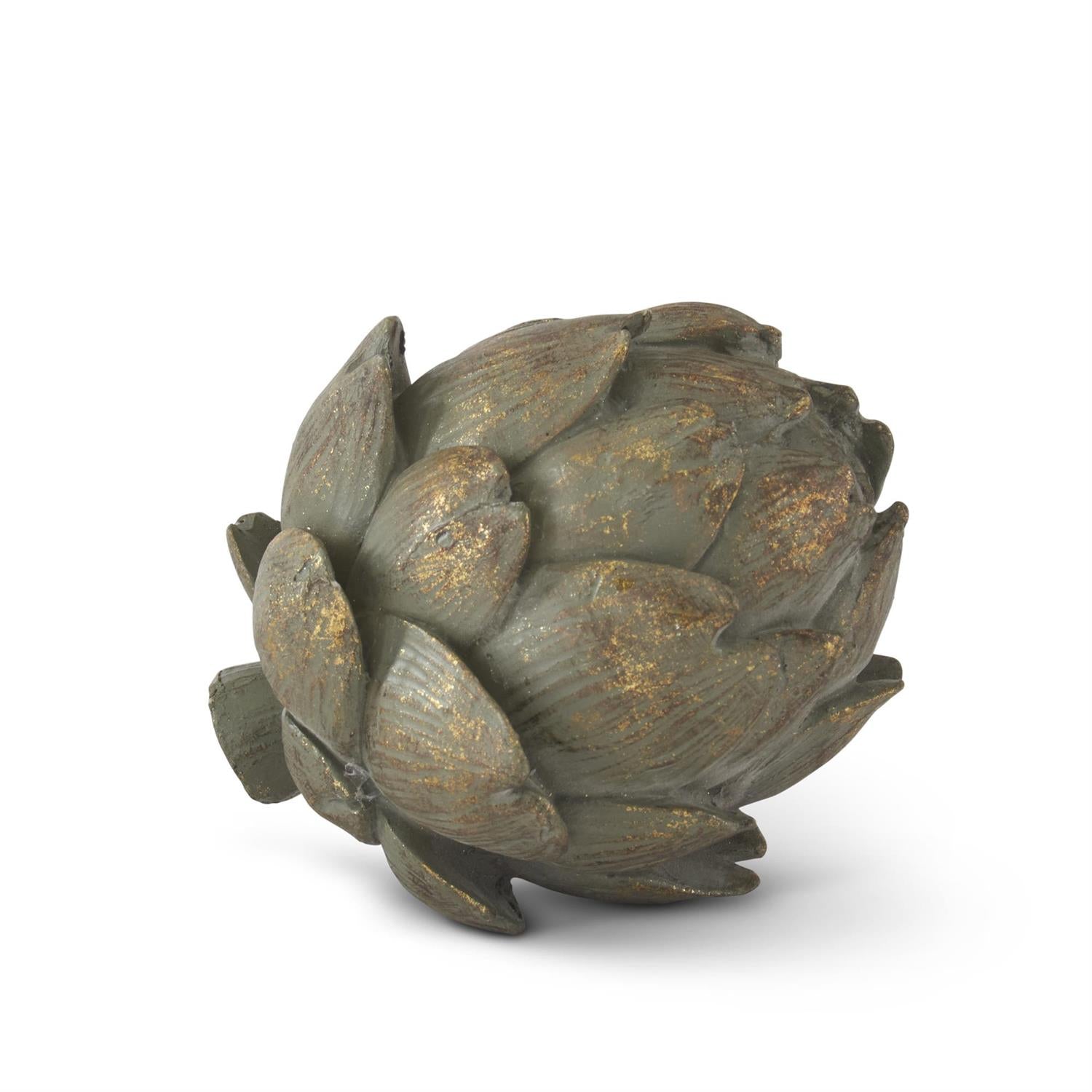 4 Inch Gold Gilded Sage Green Resin Artichoke - Magnolia Lane co. Home + Garden + Gift