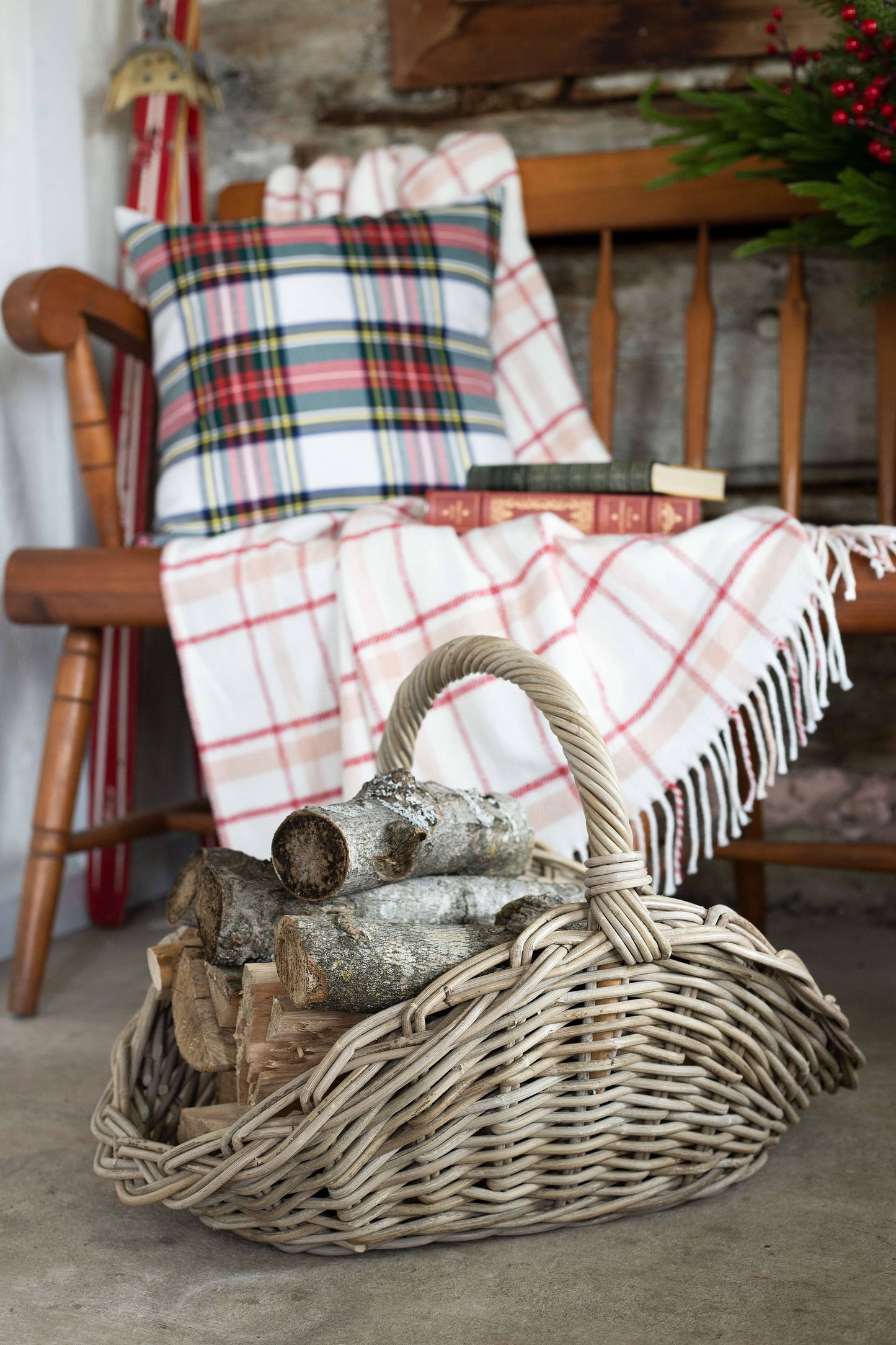 OVAL GREY RATTAN GATHERING BASKET - Magnolia Lane co. Home + Garden + Gift