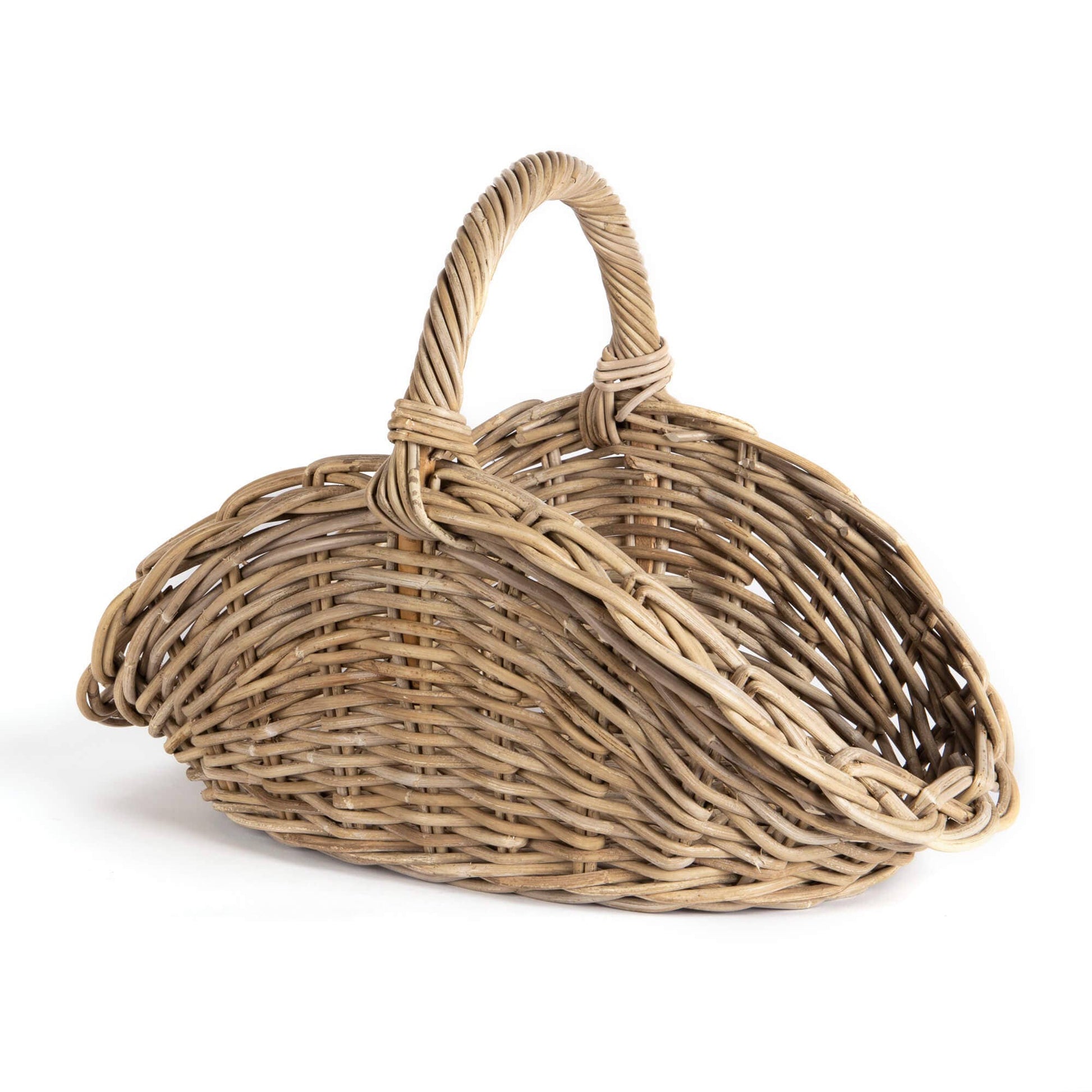 OVAL GREY RATTAN GATHERING BASKET - Magnolia Lane co. Home + Garden + Gift