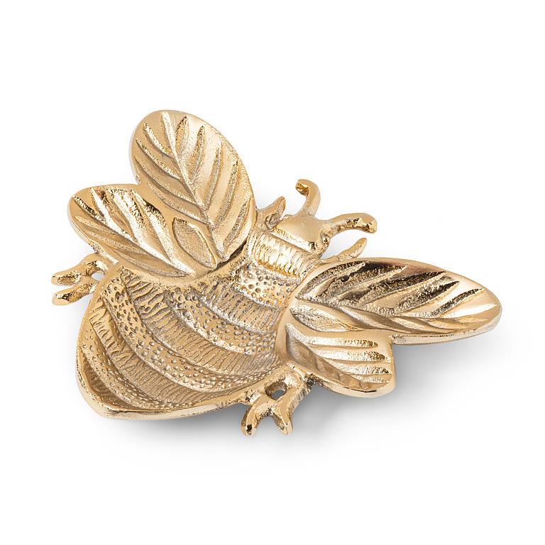 Flat Bee Tray-Gold-6"W - Magnolia Lane co. Home + Garden + Gift