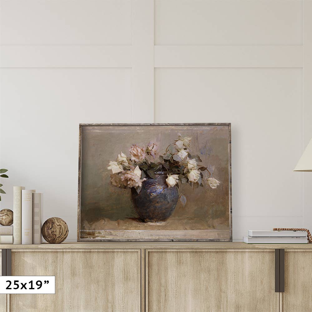 Vintage Framed Print | Dusty Roses Painting A50 - Magnolia Lane co. Home + Garden + Gift