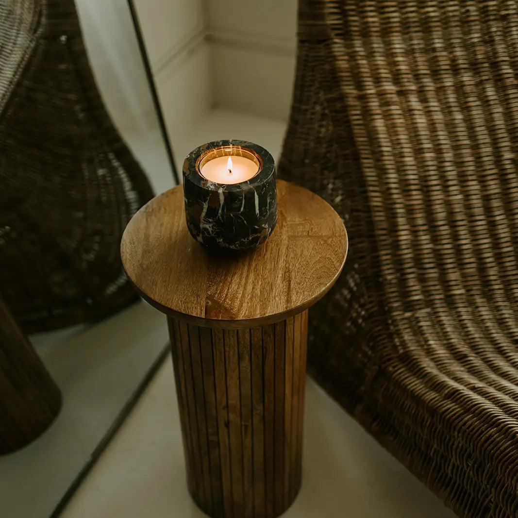 Portoro Marble Refillable Stone Candle - Magnolia Lane co. Home + Garden + Gift