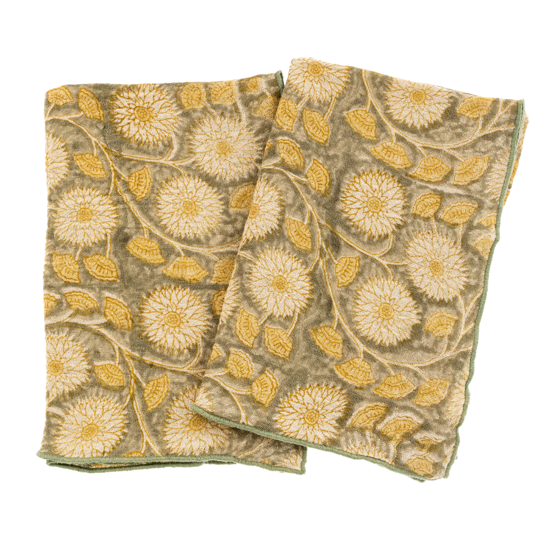 Marigold Block Print Tea Towels | Set of 2 - Magnolia Lane co. Home + Garden + Gift
