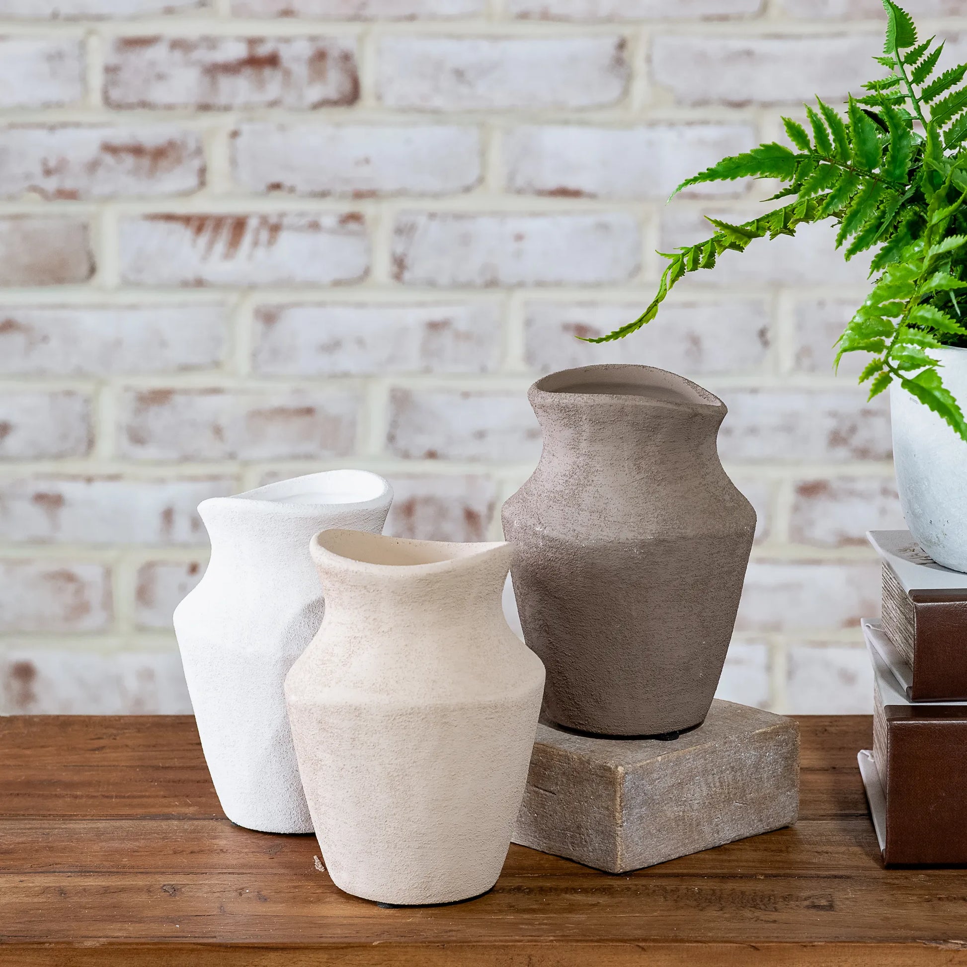 6" WIDE MOUTH EARTH VASES - Magnolia Lane co. Home + Garden + Gift