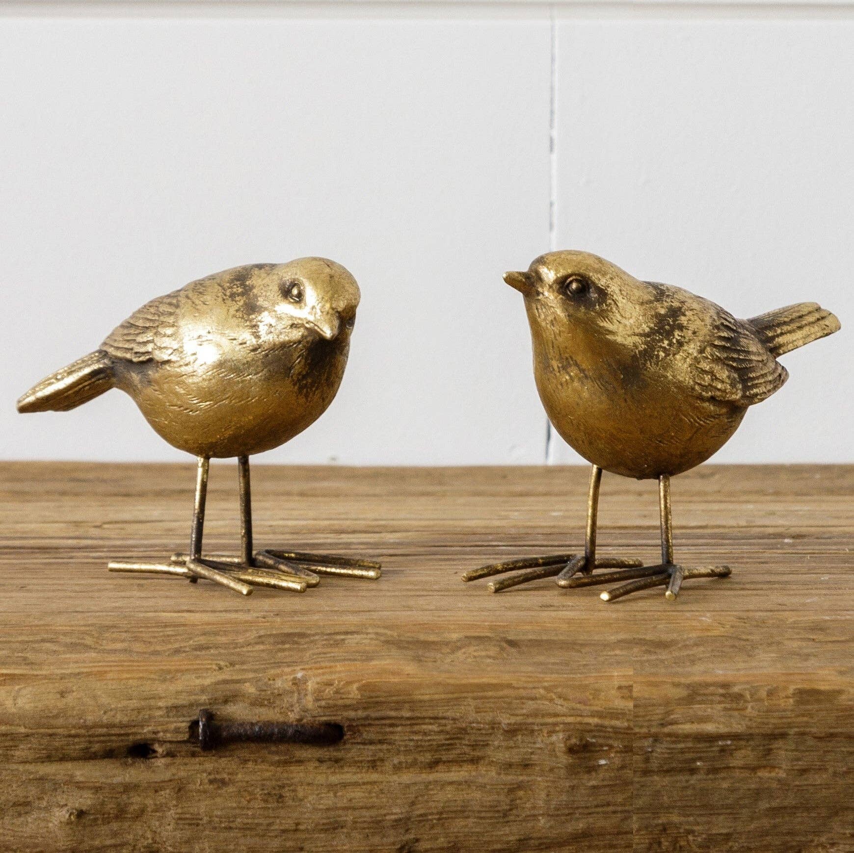 Brass Birds Figurines (Pk/02 Ast) - Magnolia Lane co. Home + Garden + Gift