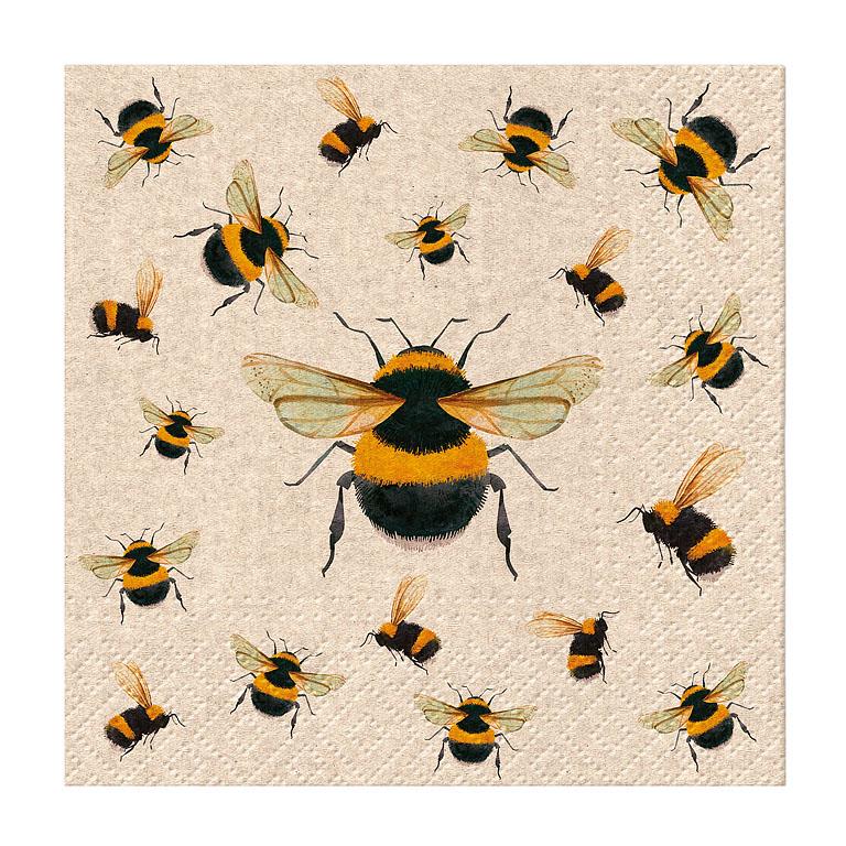 Sm We Care Dancing Bees Napkins-20Pk - Magnolia Lane co. Home + Garden + Gift