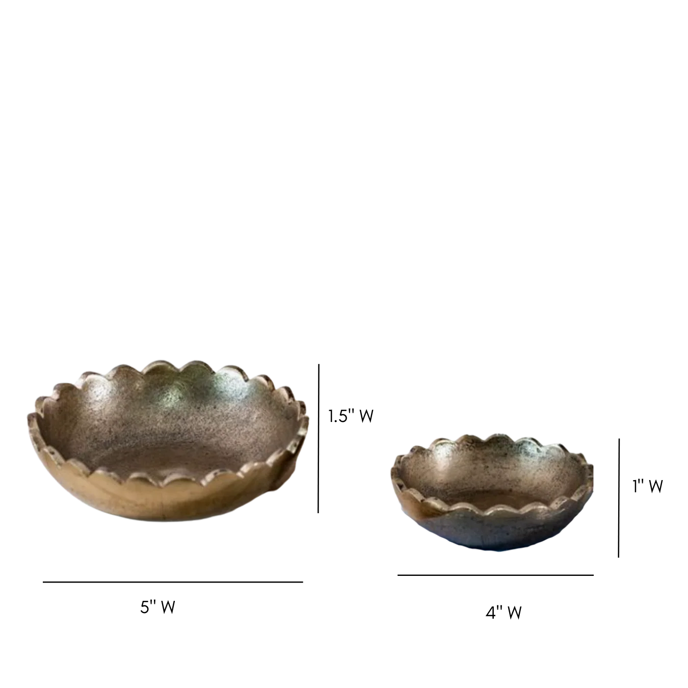 Set/2 GOLD SCALLOP BOWLS