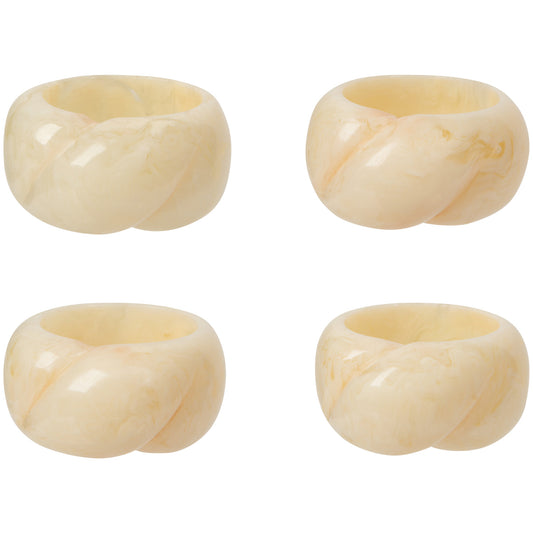 Ivory Resin Napkin Ring Set of 4 - Magnolia Lane co. Home + Garden + Gift