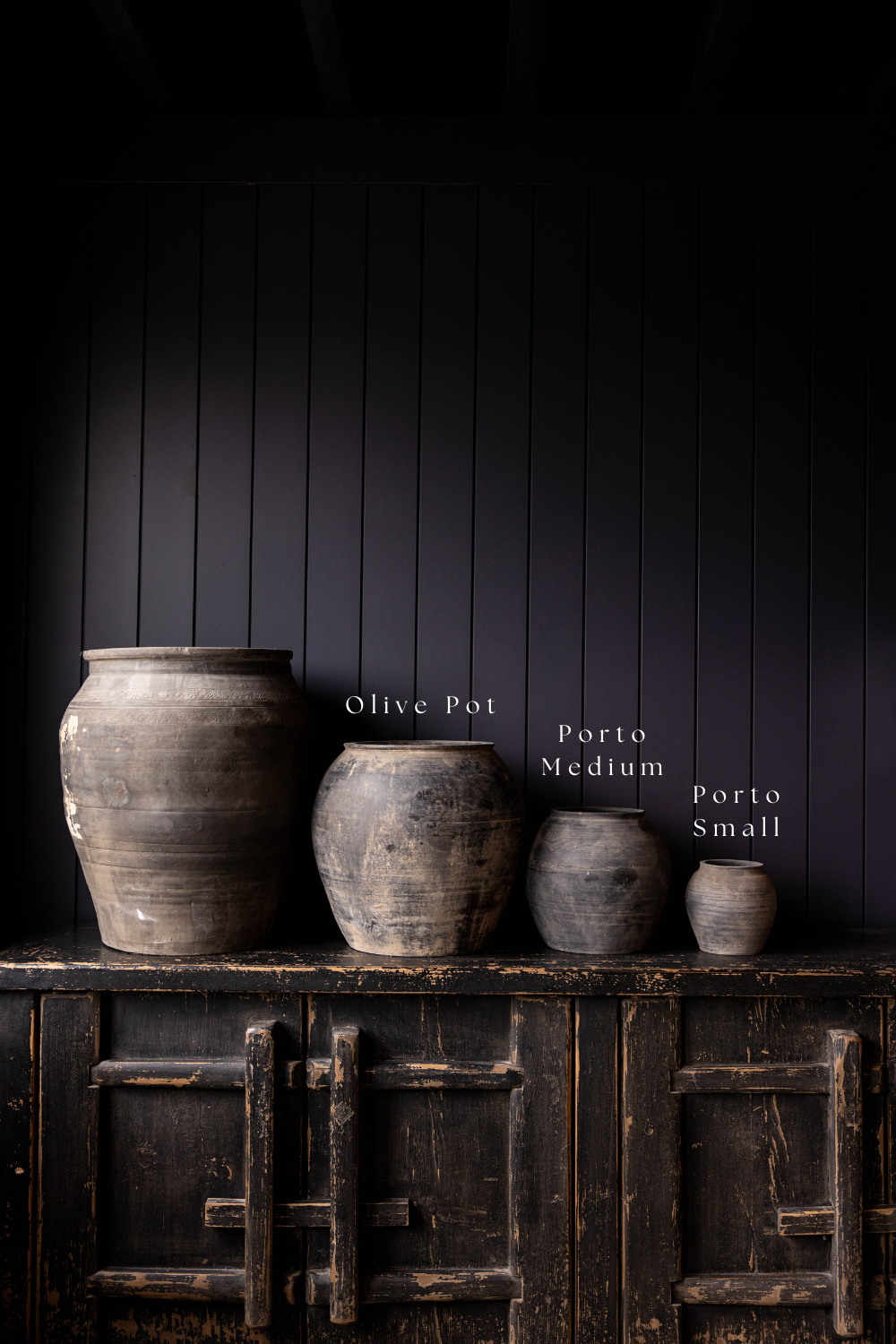Atelier Black Vintage Olive Tree Pot Vase - Magnolia Lane co. Home + Garden + Gift