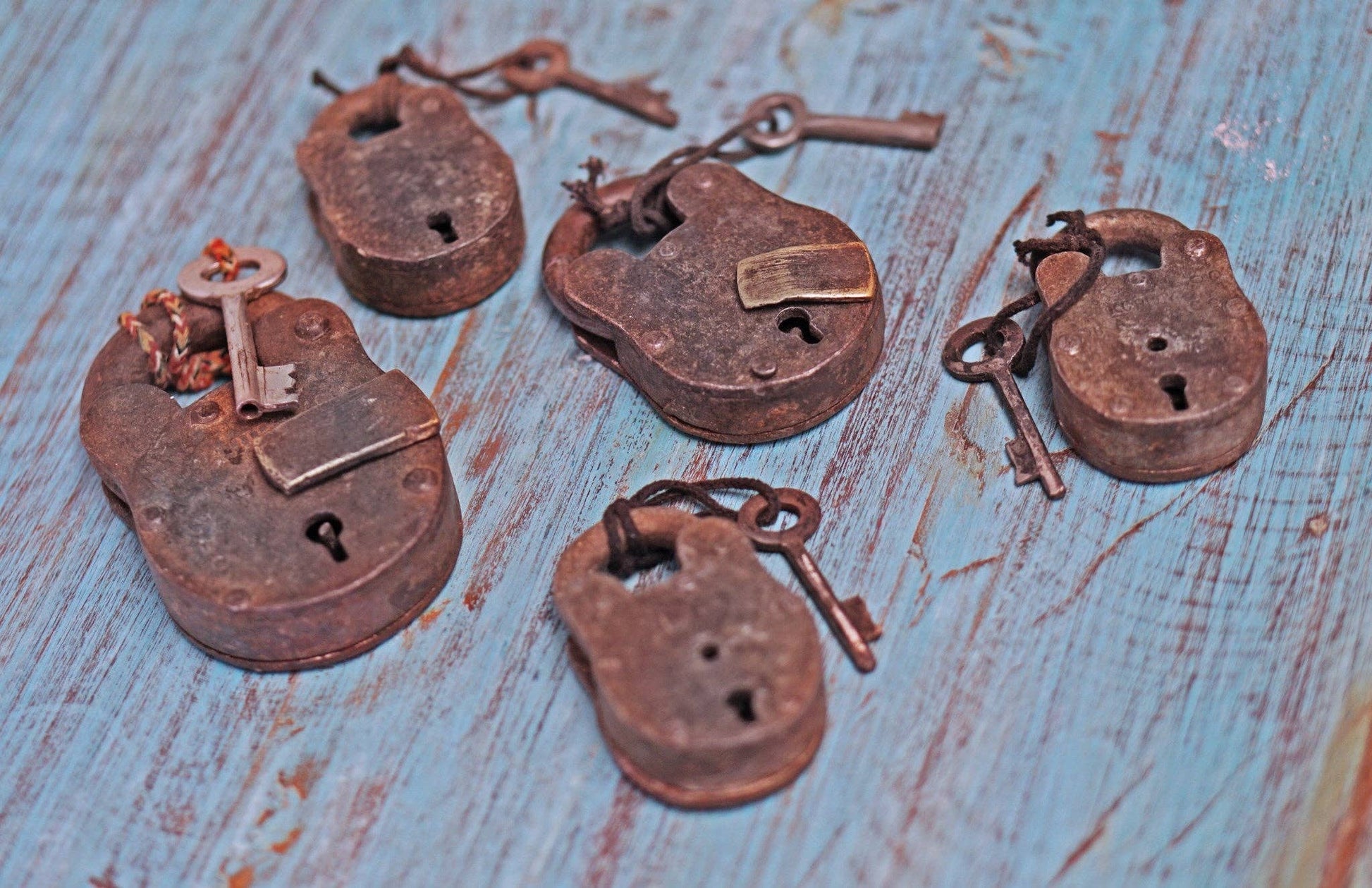 Old Original Iron Padlocks, Rustic Finish - Magnolia Lane co. Home + Garden + Gift