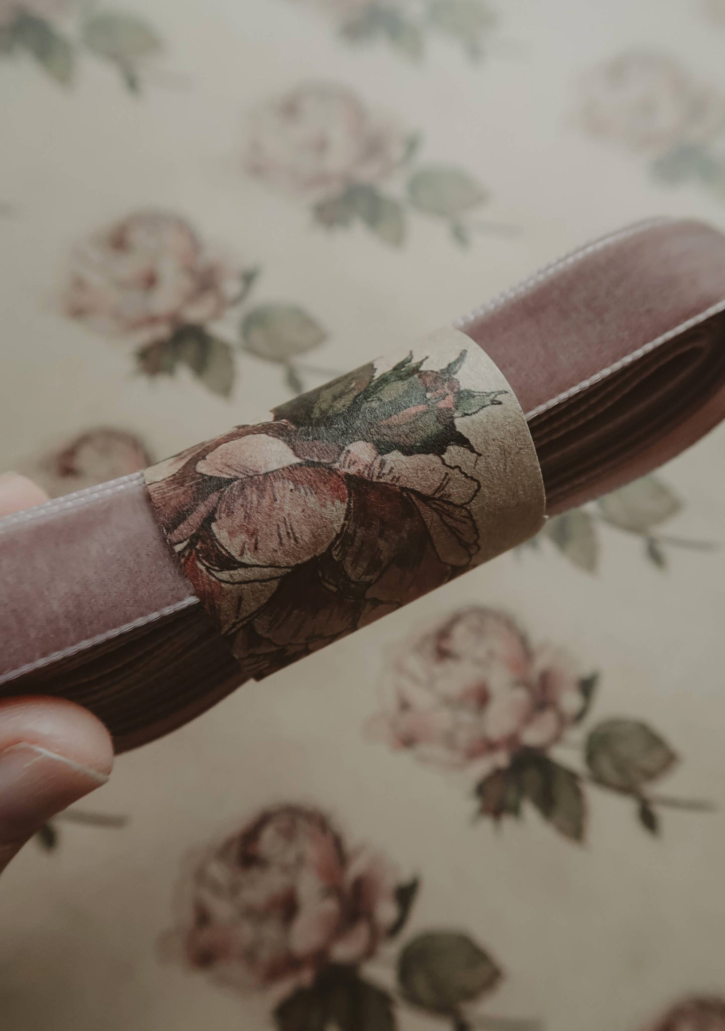 Velvet ribbon ROSE length 2,5m/width 16mm - Magnolia Lane co. Home + Garden + Gift
