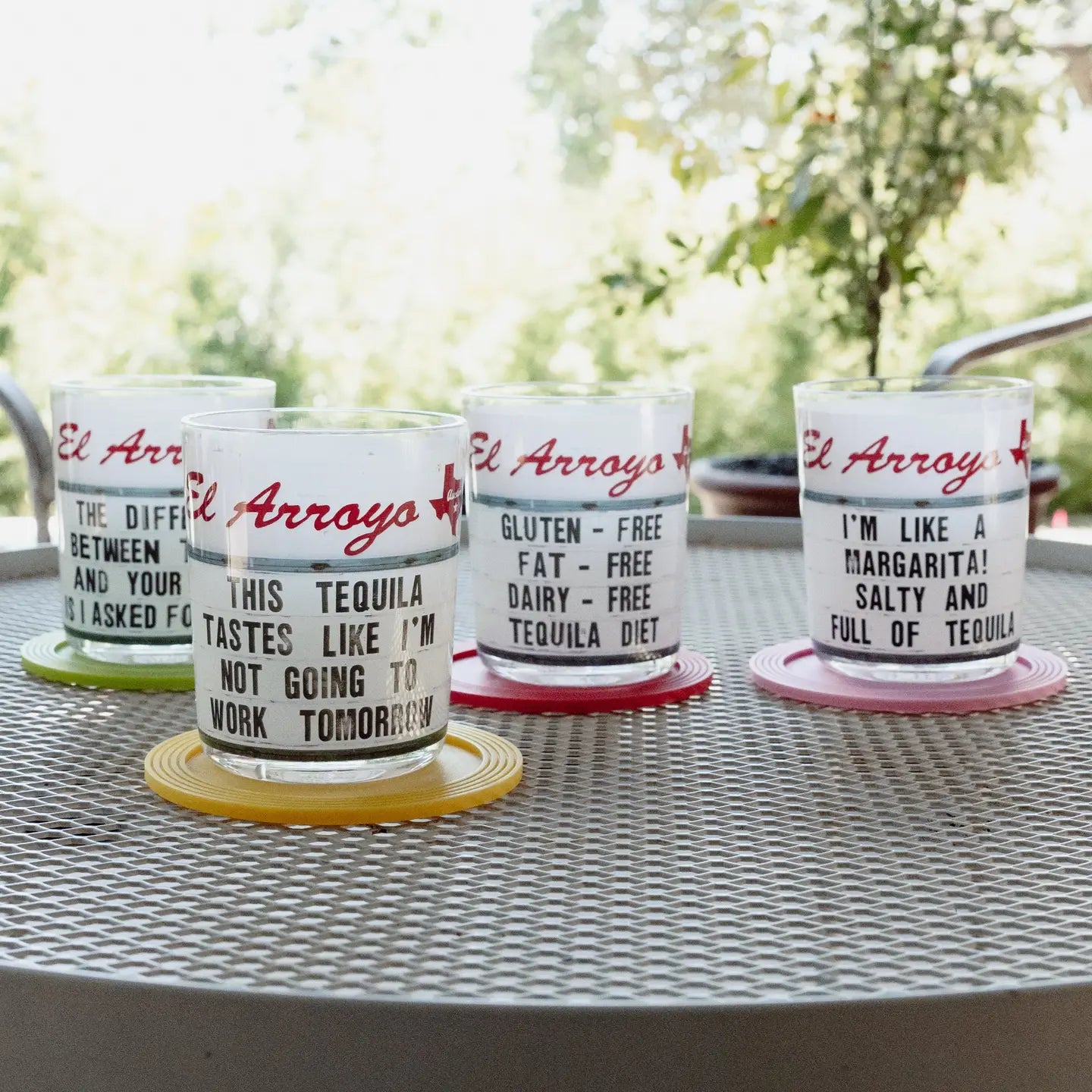 Set of 4 Sign Acrylic Cups - Magnolia Lane co. Home + Garden + Gift