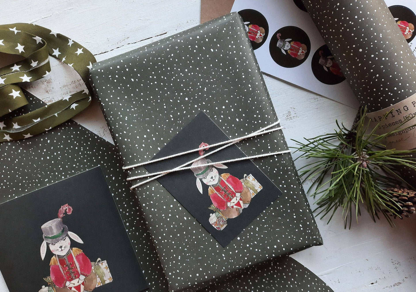 Set Of 3 Pieces Snowing Wrapping Paper - Magnolia Lane co. Home + Garden + Gift