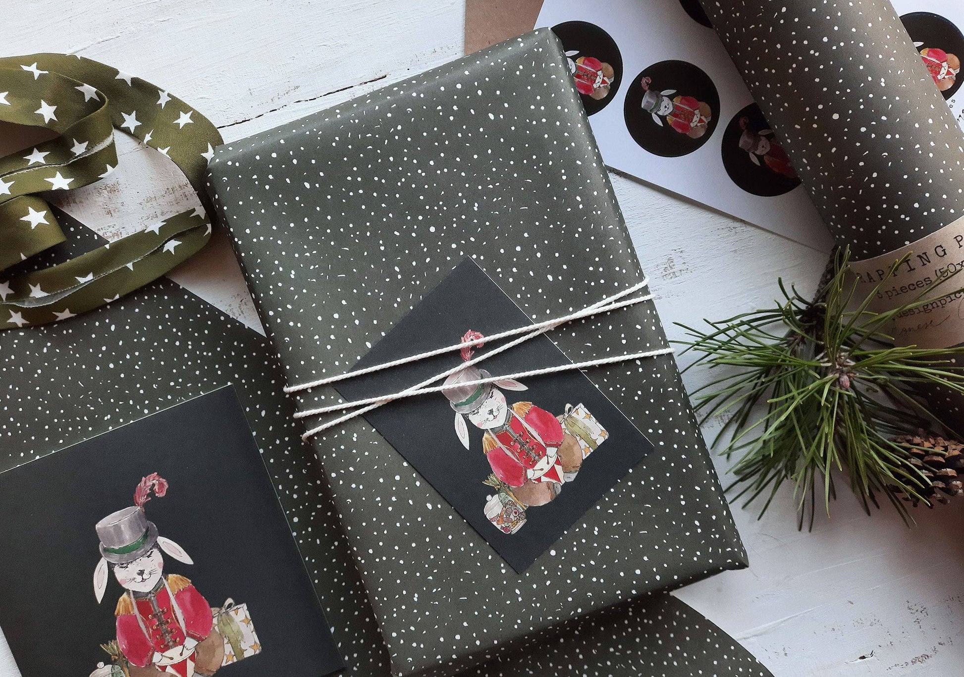 Set Of 3 Pieces Snowing Wrapping Paper - Magnolia Lane co. Home + Garden + Gift