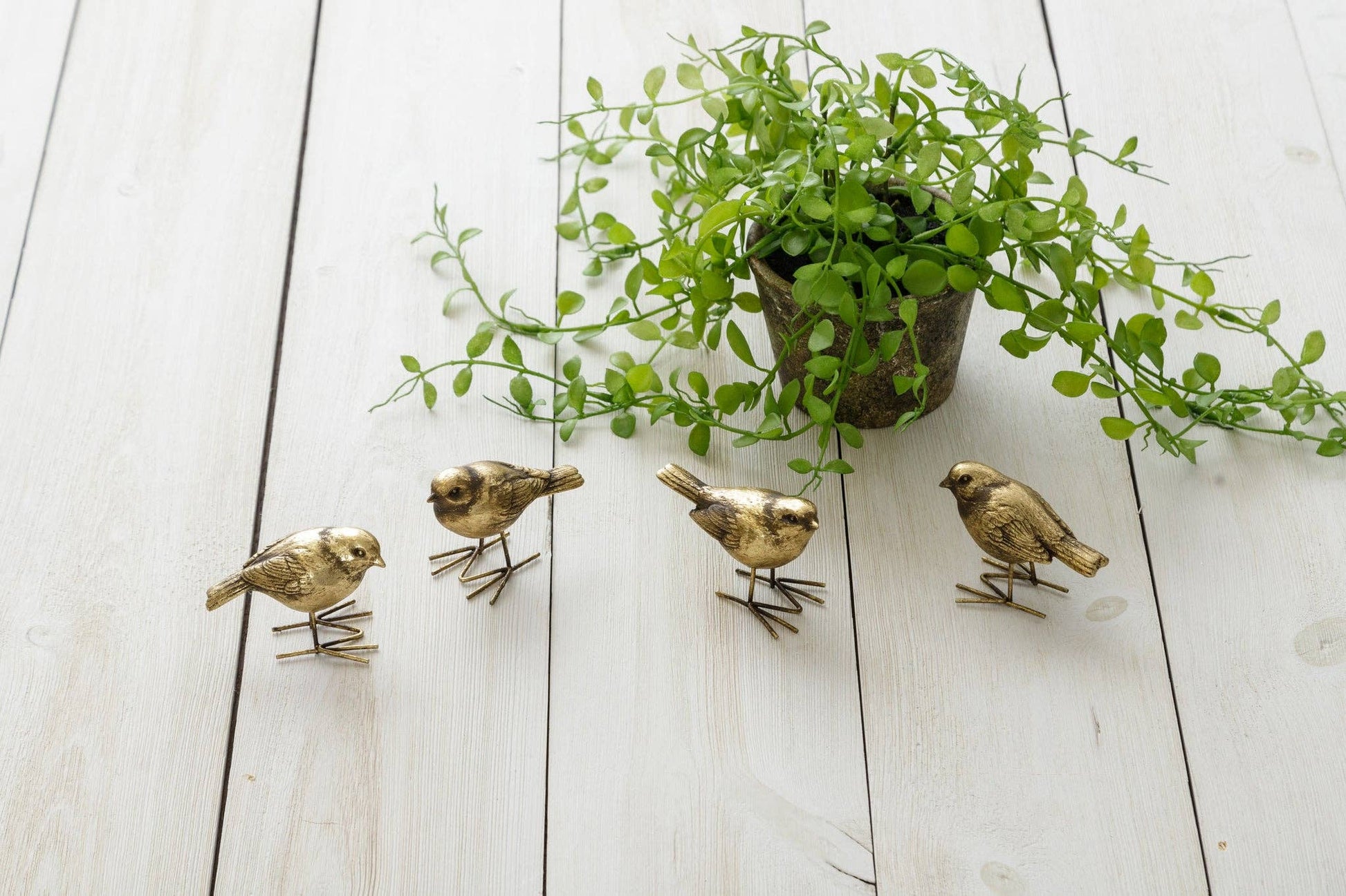Brass Birds Figurines (Pk/02 Ast) - Magnolia Lane co. Home + Garden + Gift